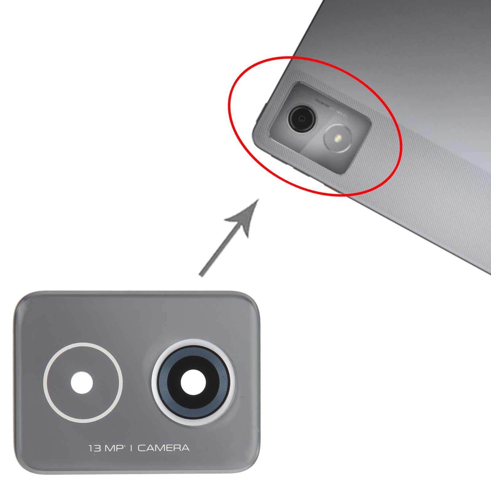 For Lenovo Tab K11 Plus TB352FU Back Camera Lens  Grey