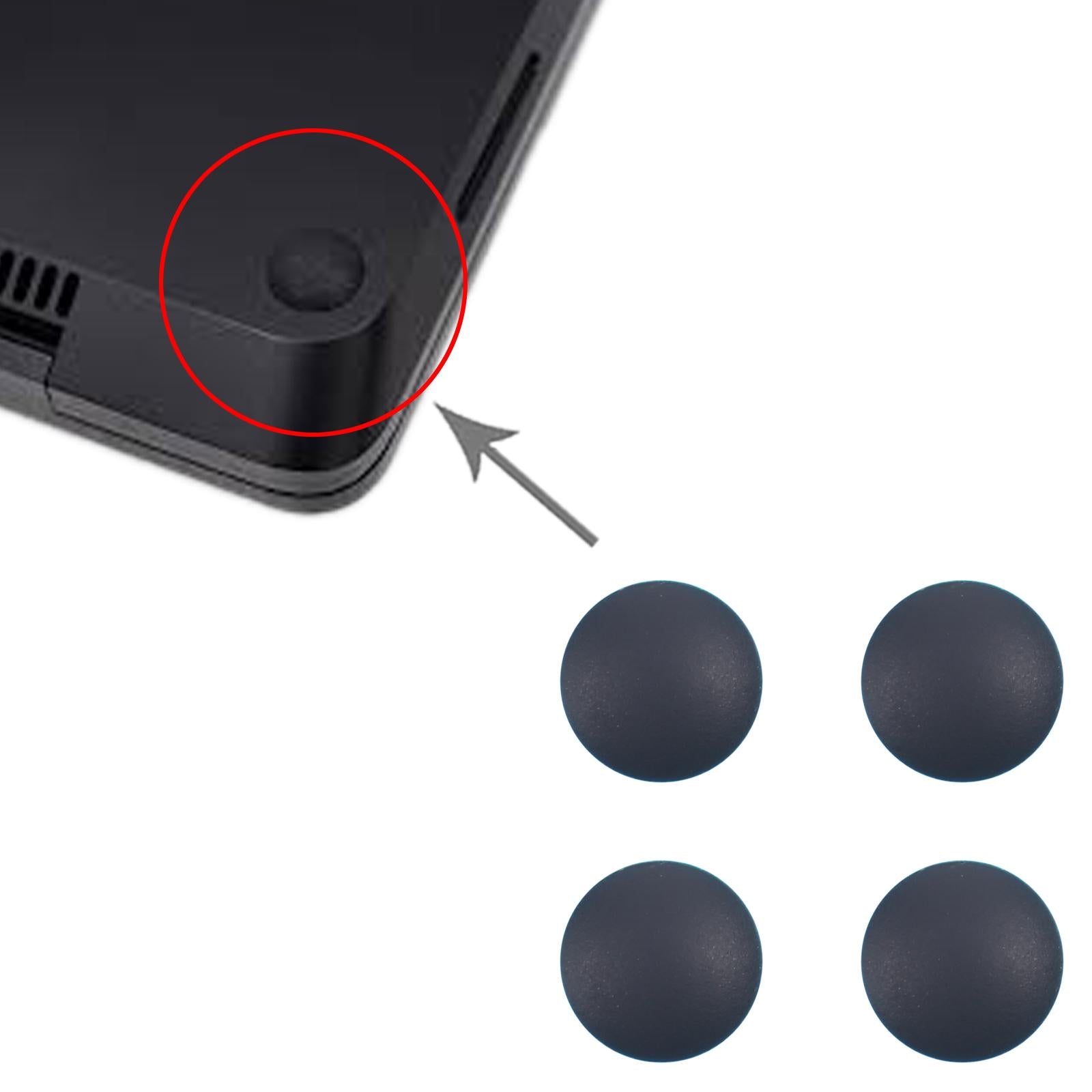 For MicroSurface Lap 3 / 4 / 5 1872 1868 1952 1867 1950 4 in 1 Bottom Case Rubber Mats  Black