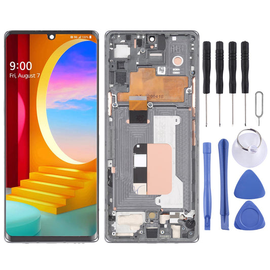 For LG Velvet 5G US Version LCD Screen Digitizer Full Assembly with Frame  Silver