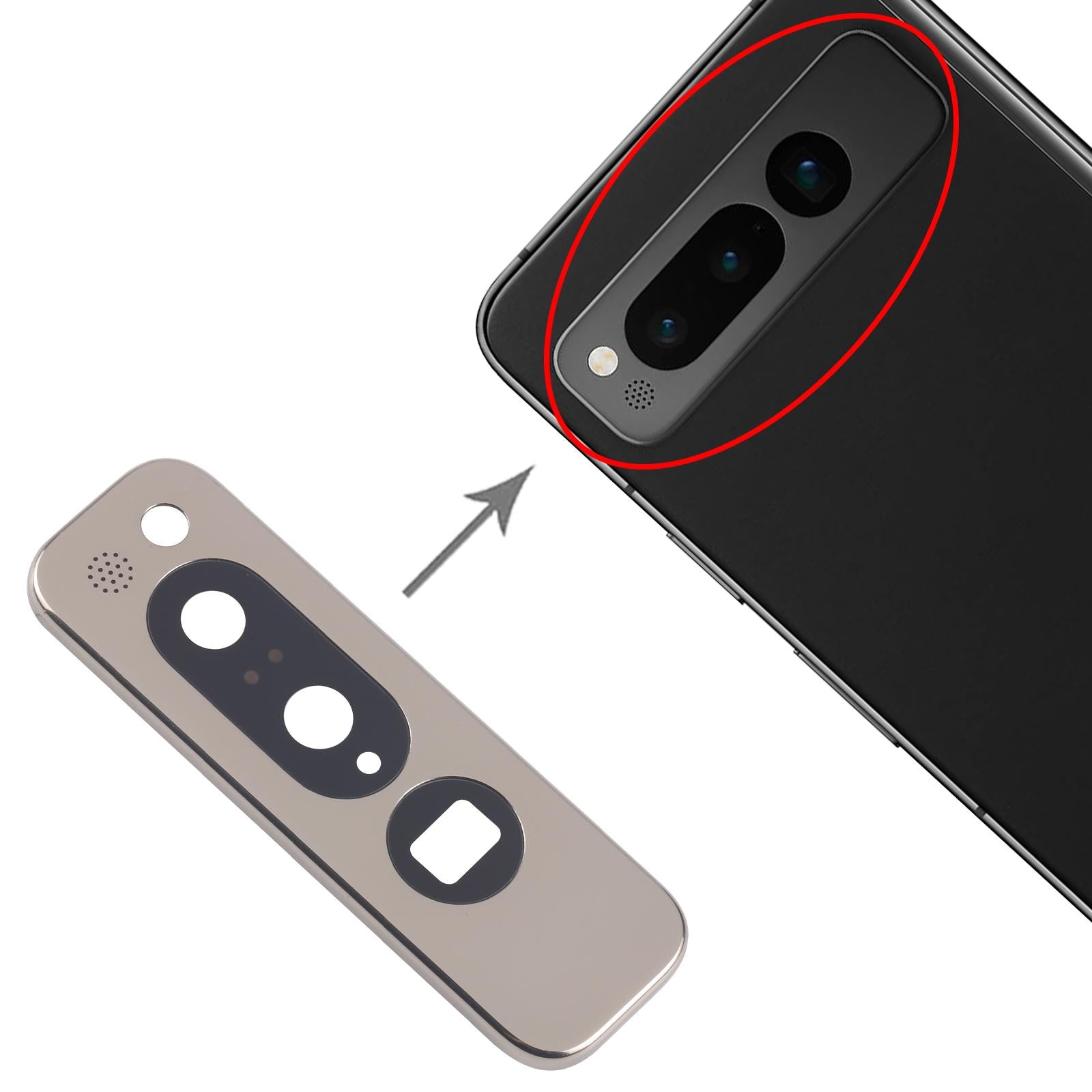 For Google Pixel Fold Rear Camera Lens Cover  Gold
