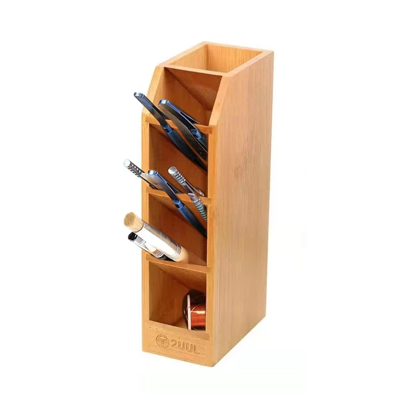 Bamboo Storage Rack Multifunctional Phone Repair Tool Holder