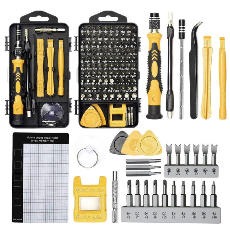 122 in 1 Precision Magnetic Screwdriver Kit  Yellow