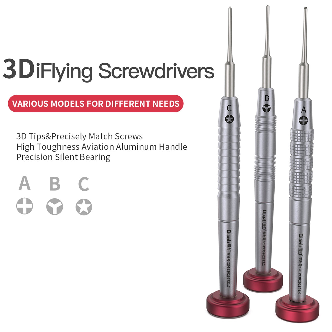3D Aluminum Handle Anti-slip Screwdriver, Philips
