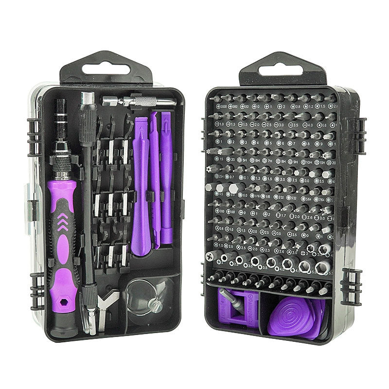 138 in 1 DIY Mobile Phone Disassembly Tool Clock Repair Multi-function Tool Screwdriver Set  Purple