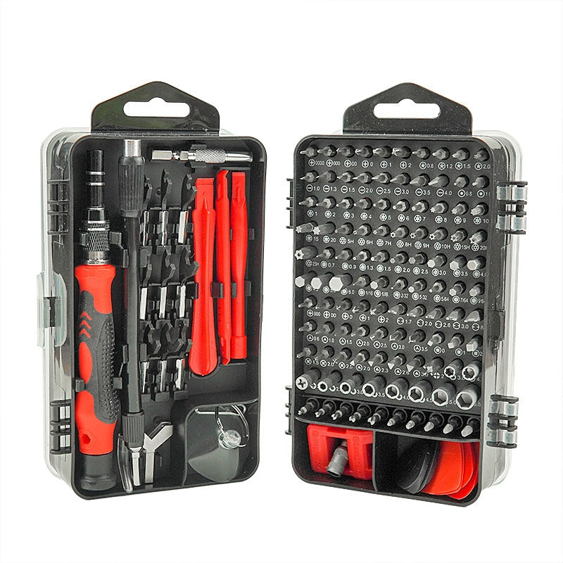 138 in 1 DIY Mobile Phone Disassembly Tool Clock Repair Multi-function Tool Screwdriver Set  Red