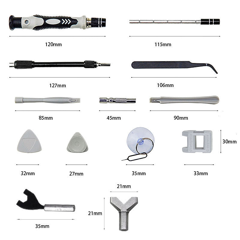 138 in 1 DIY Mobile Phone Disassembly Tool Clock Repair Multi-function Tool Screwdriver Set  Yellow