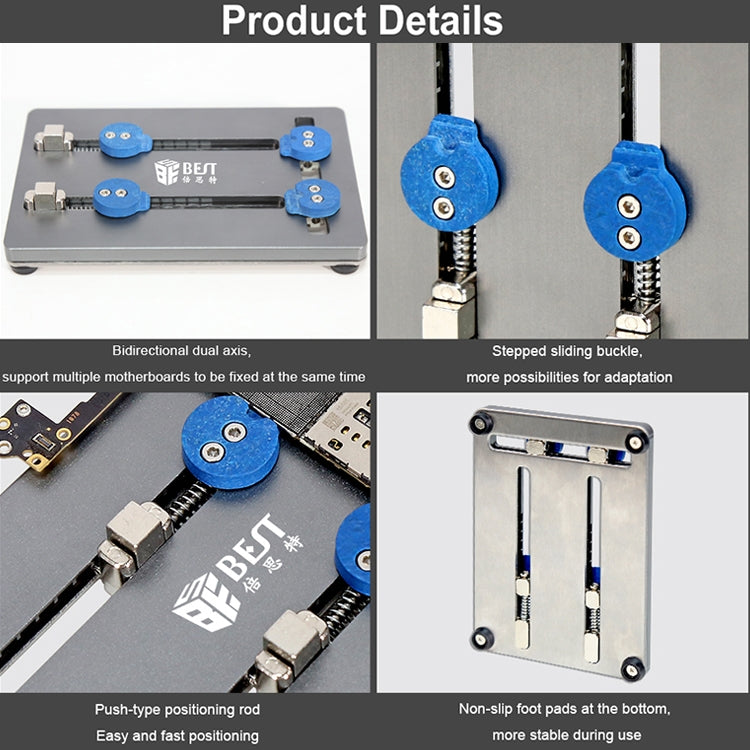 BST-001N Aluminum Alloy Double Bottom Plate Motherboard PCB IC Chip Holder Fixture