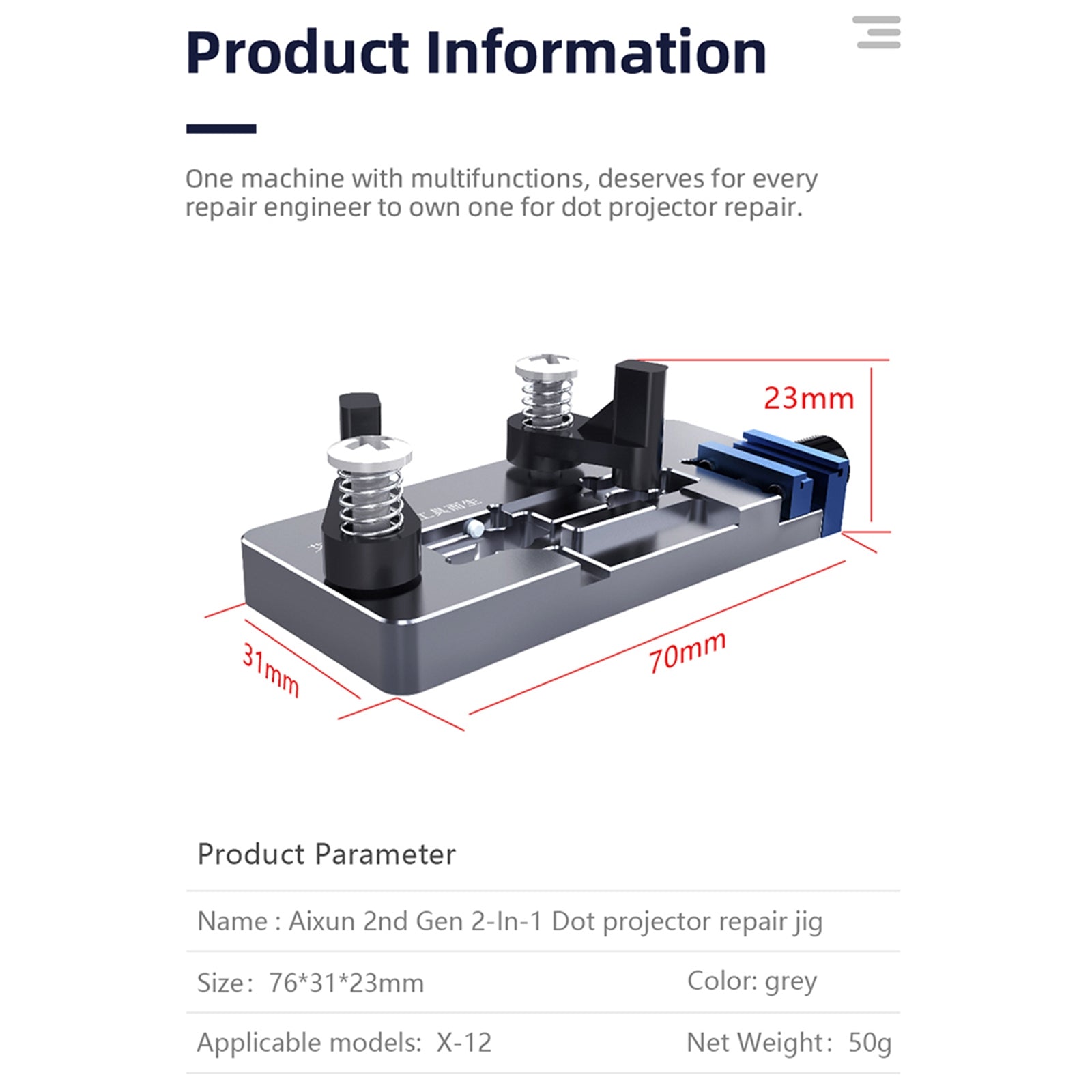 2 in 1 Face ID Dot Projector Repair Maintenance Fixture For iPhone X-12