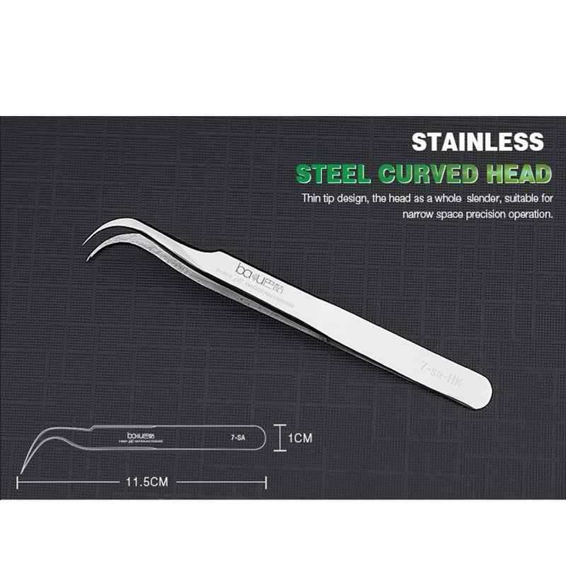 BA-i6-7-sa Stainless Steel Curved Tweezers