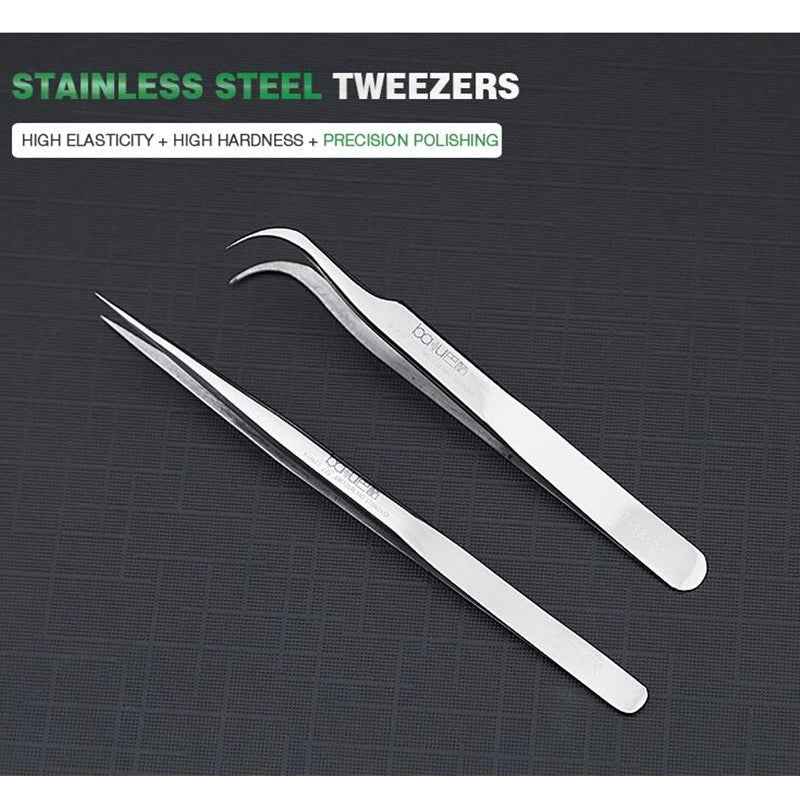 BA-i6-7-sa Stainless Steel Curved Tweezers