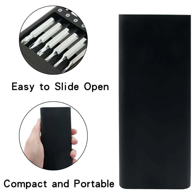 25 in 1 Screwdriver Set Magnetic Repair Tools, Aluminum Alloy Handle