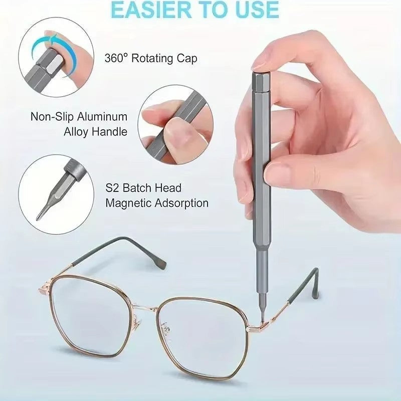 25 in 1 Screwdriver Set Magnetic Repair Tools, Aluminum Alloy Handle