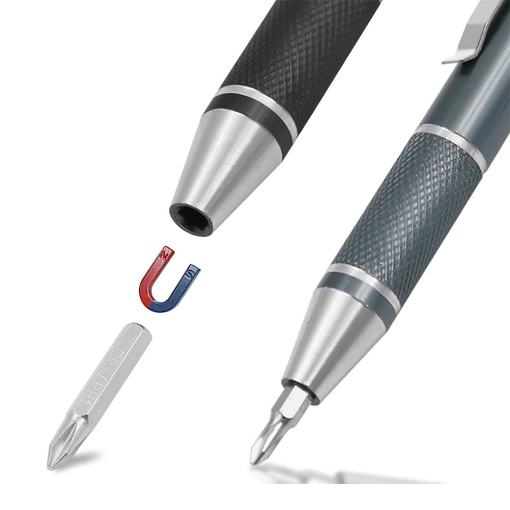 8 in 1 Portable Pen With Magnetic Multi-function Screwdriver Set for Mobile Phone and Computer Maintenance Tool black