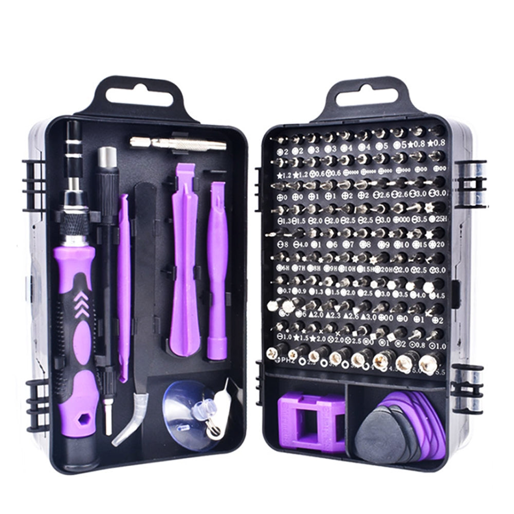 115 in 1 Precision Screw Driver Mobile Phone Computer Disassembly Maintenance Tool Set Purple