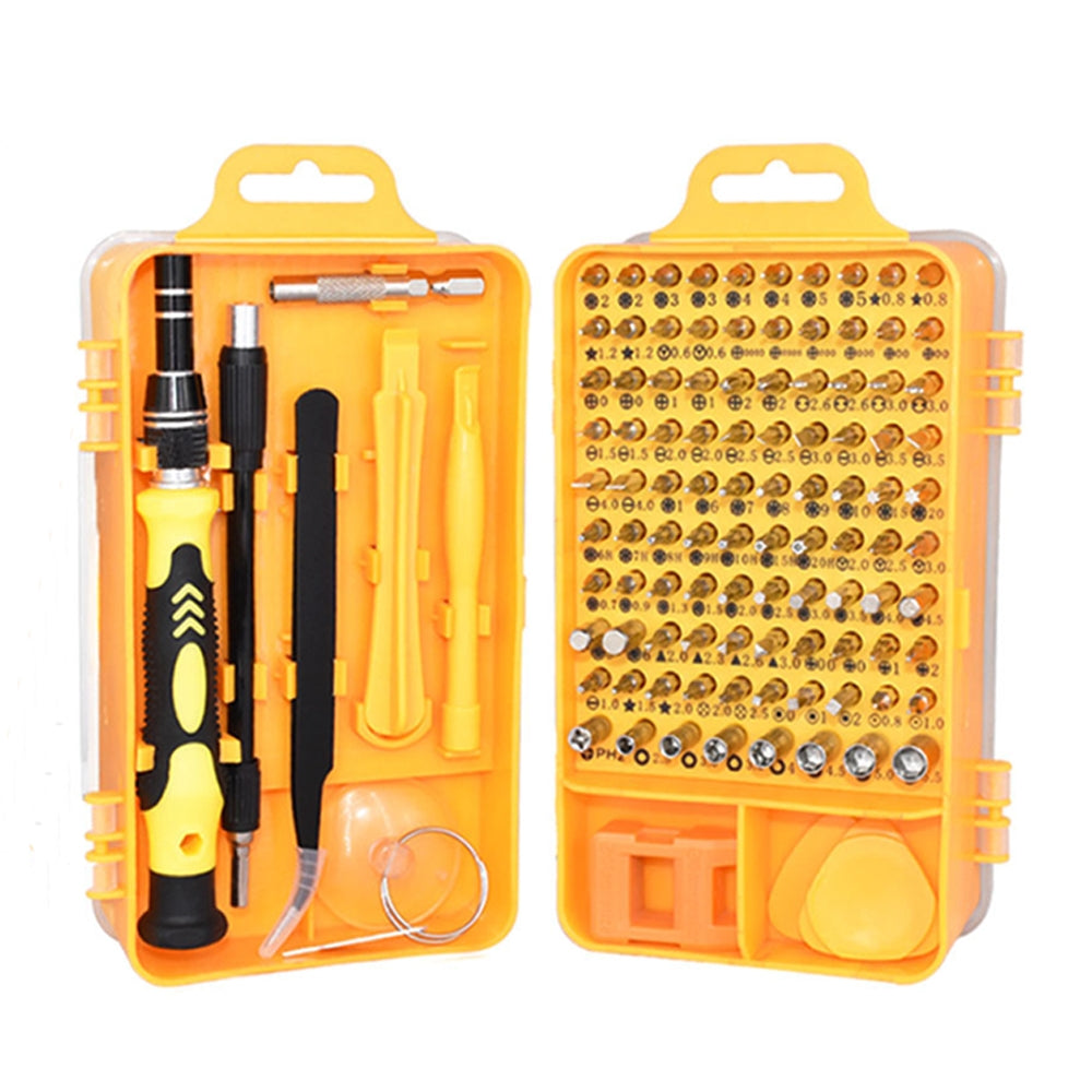 115 in 1 Precision Screw Driver Mobile Phone Computer Disassembly Maintenance Tool Set Yellow