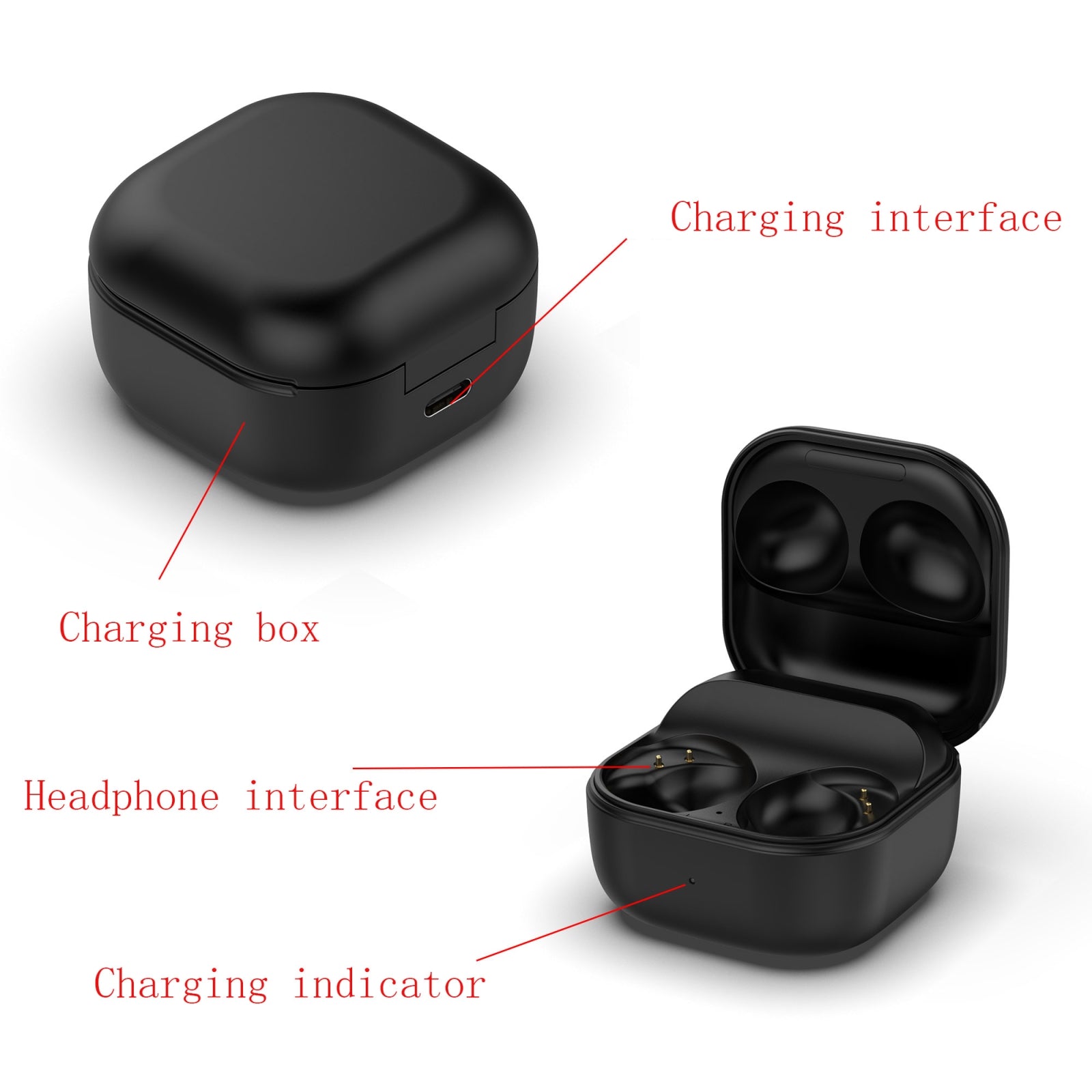 For Samsung Galaxy Buds2 Pro SM-R510 Wireless Earphone Charging Box(Black)