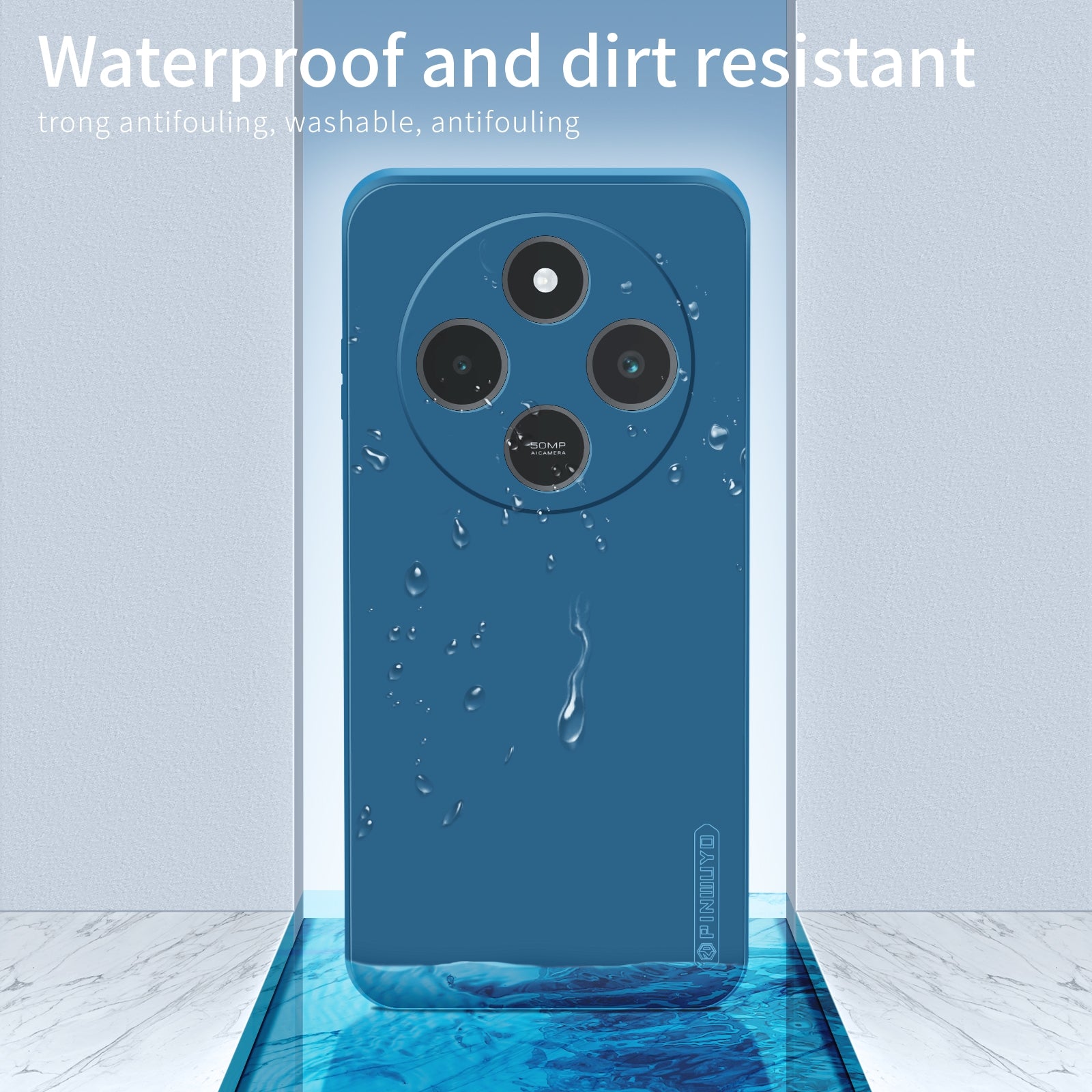 For Xiaomi Redmi 14C 4G PINWUYO Sense Series Liquid Silicone TPU Phone Case(Blue)