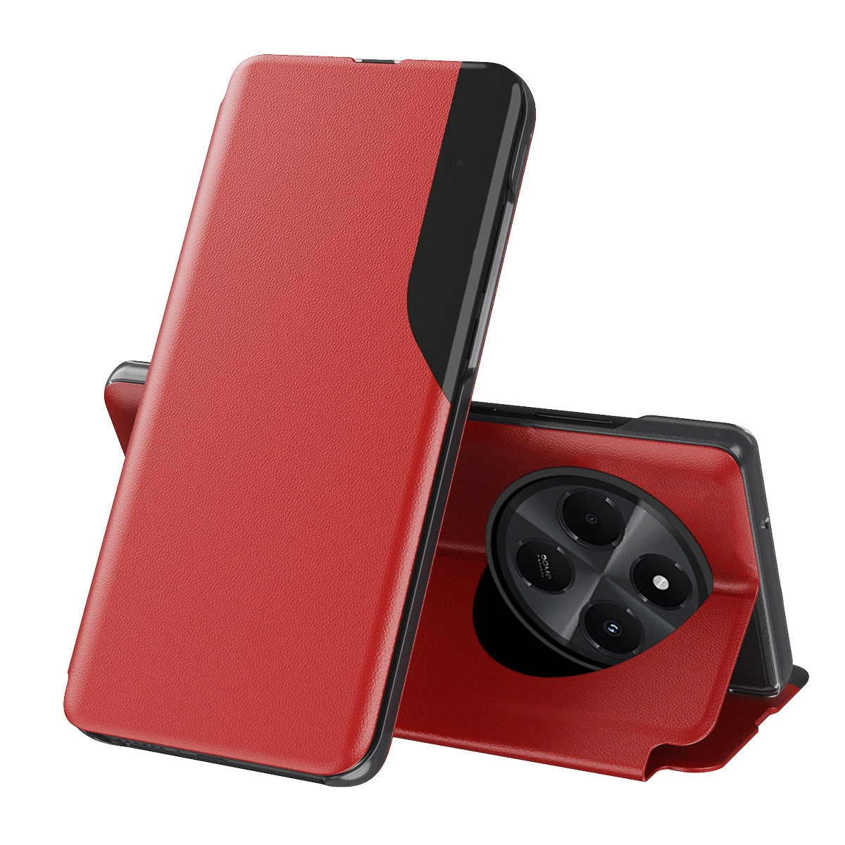 For Xiaomi Redmi 14C Attraction Flip Holder Leather Phone Case(Red)