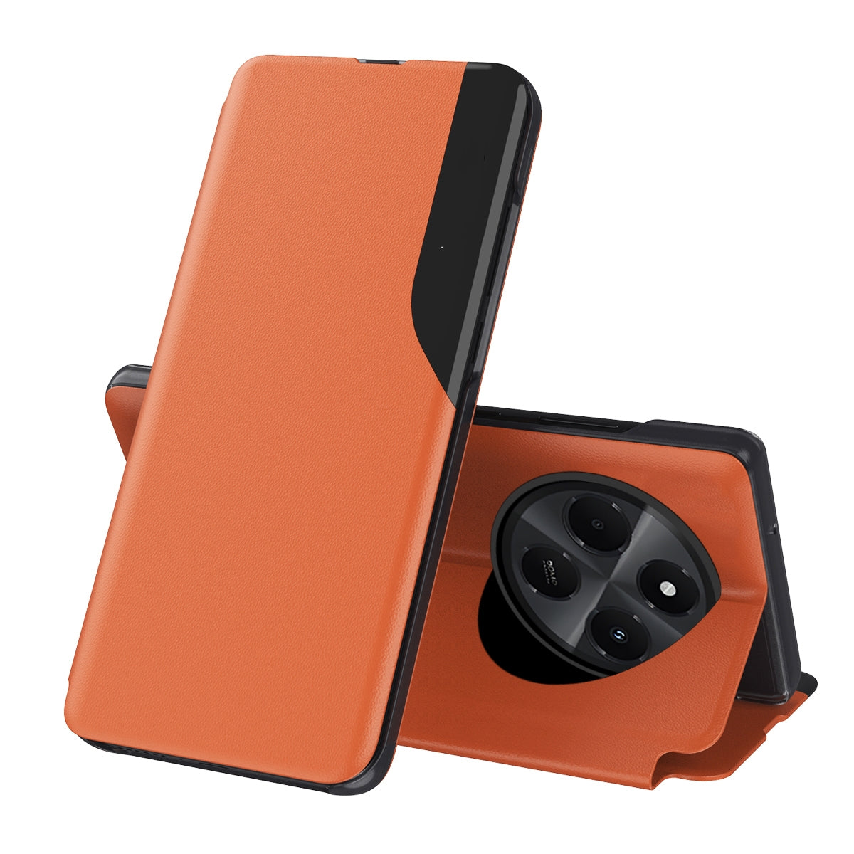 For Xiaomi Redmi 14C Attraction Flip Holder Leather Phone Case(Orange)