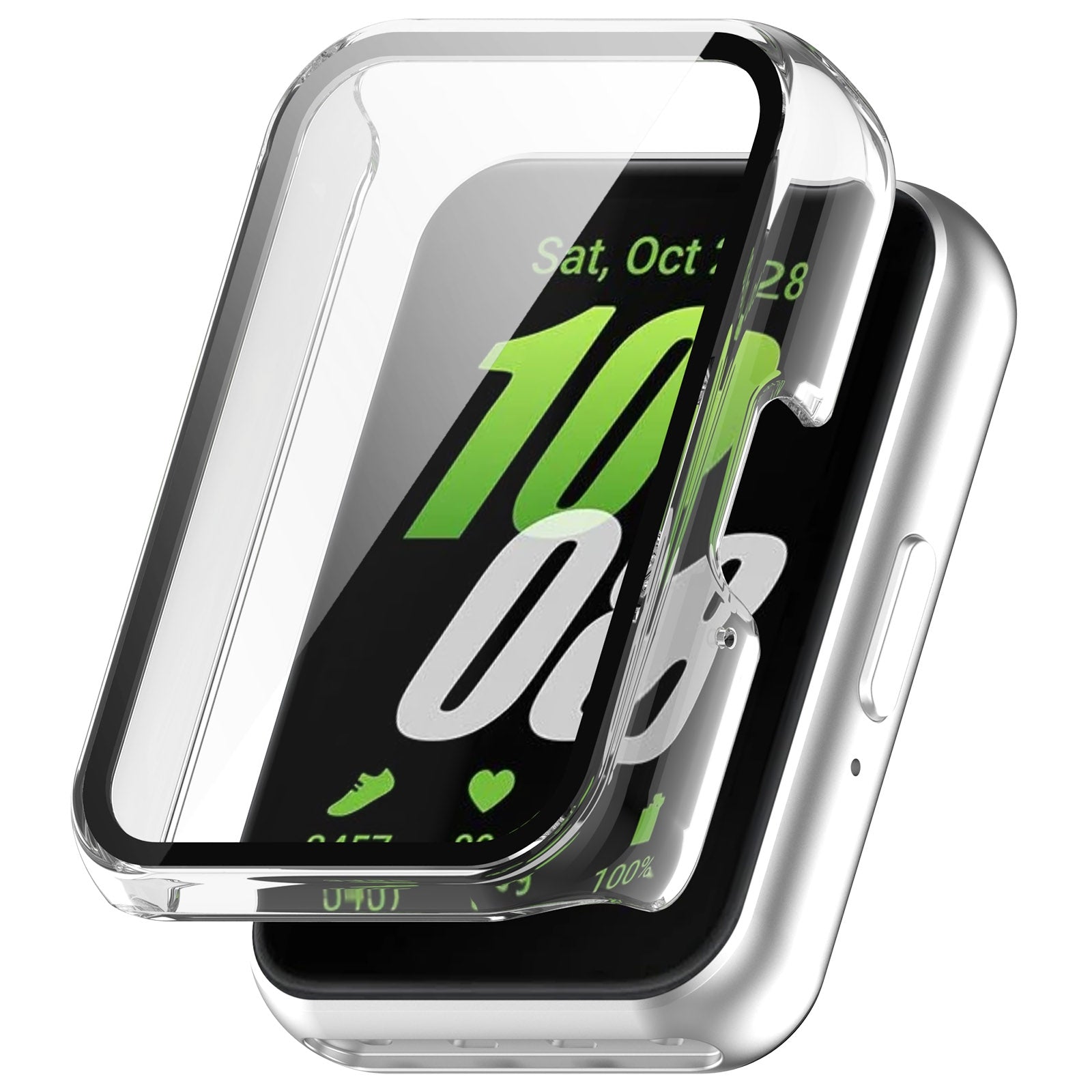 For Samsung Galaxy Fit 3 SM-R390 PC + Tempered Glass Film Integrated Watch Protective Case(Transparent)