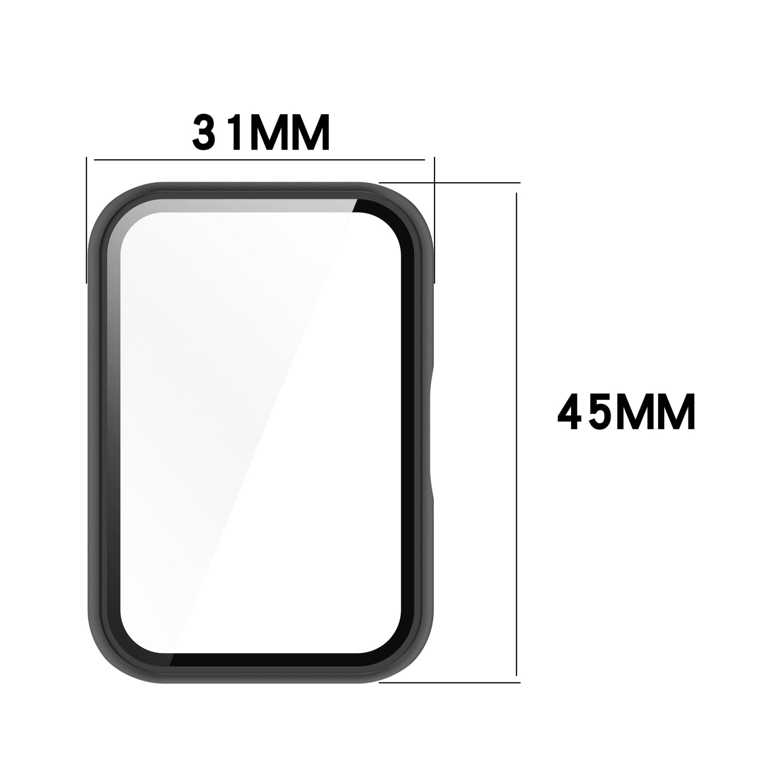 For Samsung Galaxy Fit 3 SM-R390 PC + Tempered Glass Film Integrated Watch Protective Case(Black)