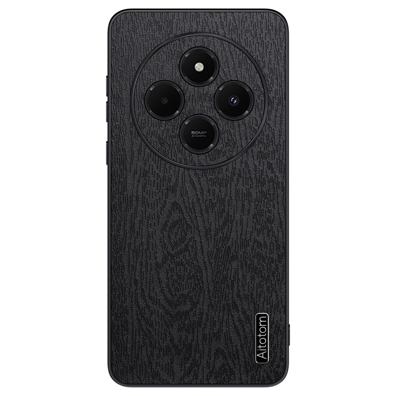 For Xiaomi Redmi 14C 4G Tree Bark Leather Shockproof Phone Case(Black)