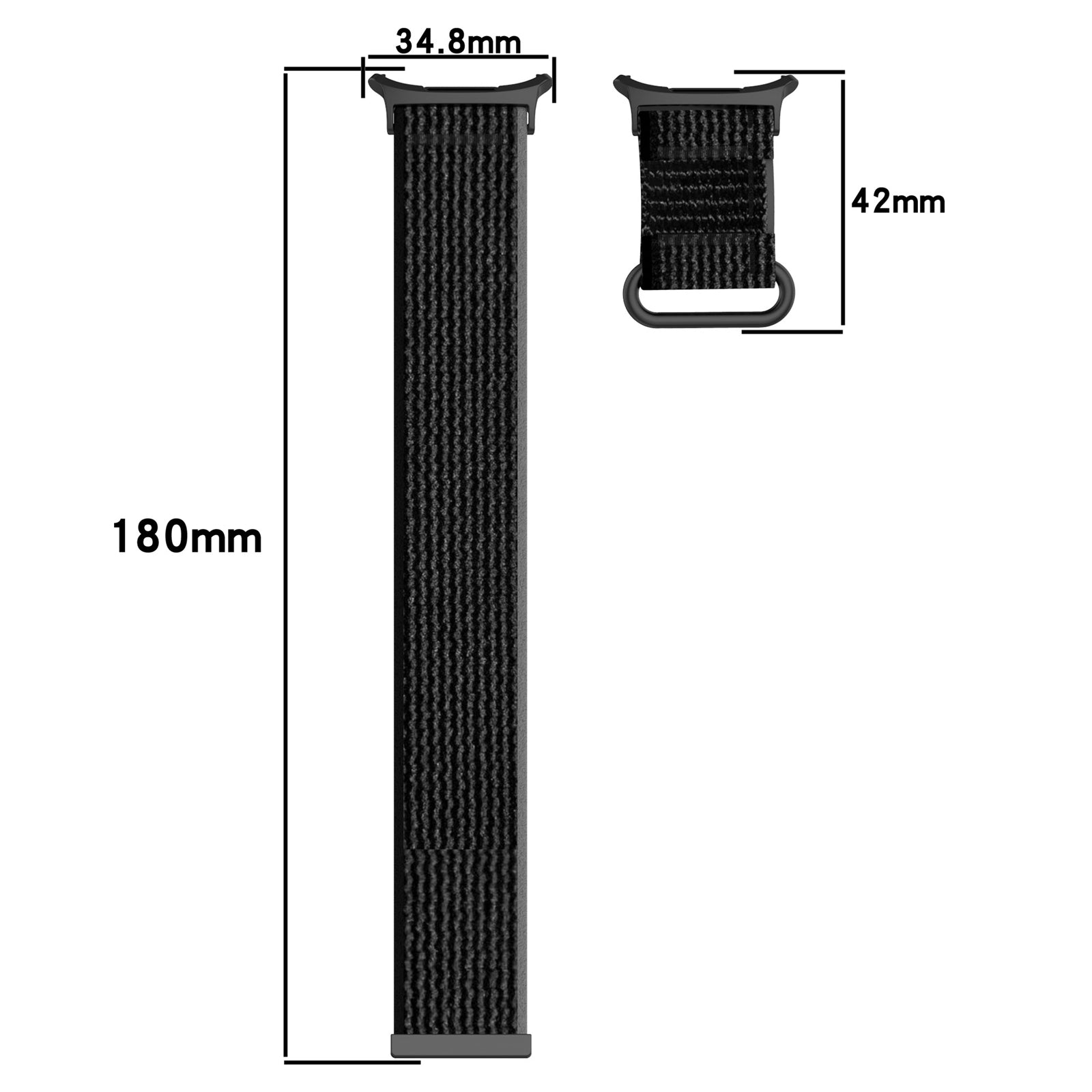 For Samsung Galaxy Watch Ultra 47mm Hook and Loop Fastener Loop Nylon Watch Band(Black+Gray)