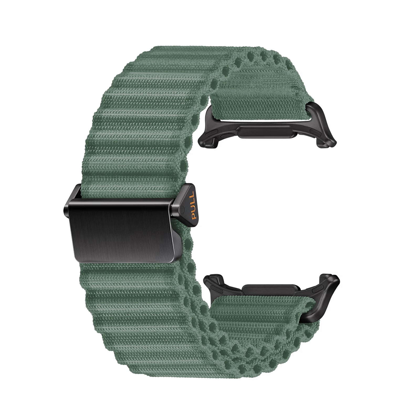 For Samsung Galaxy Watch Ultra 47mm Ocean Style Magnetic Buckle Braided Watch Band(Army Green)