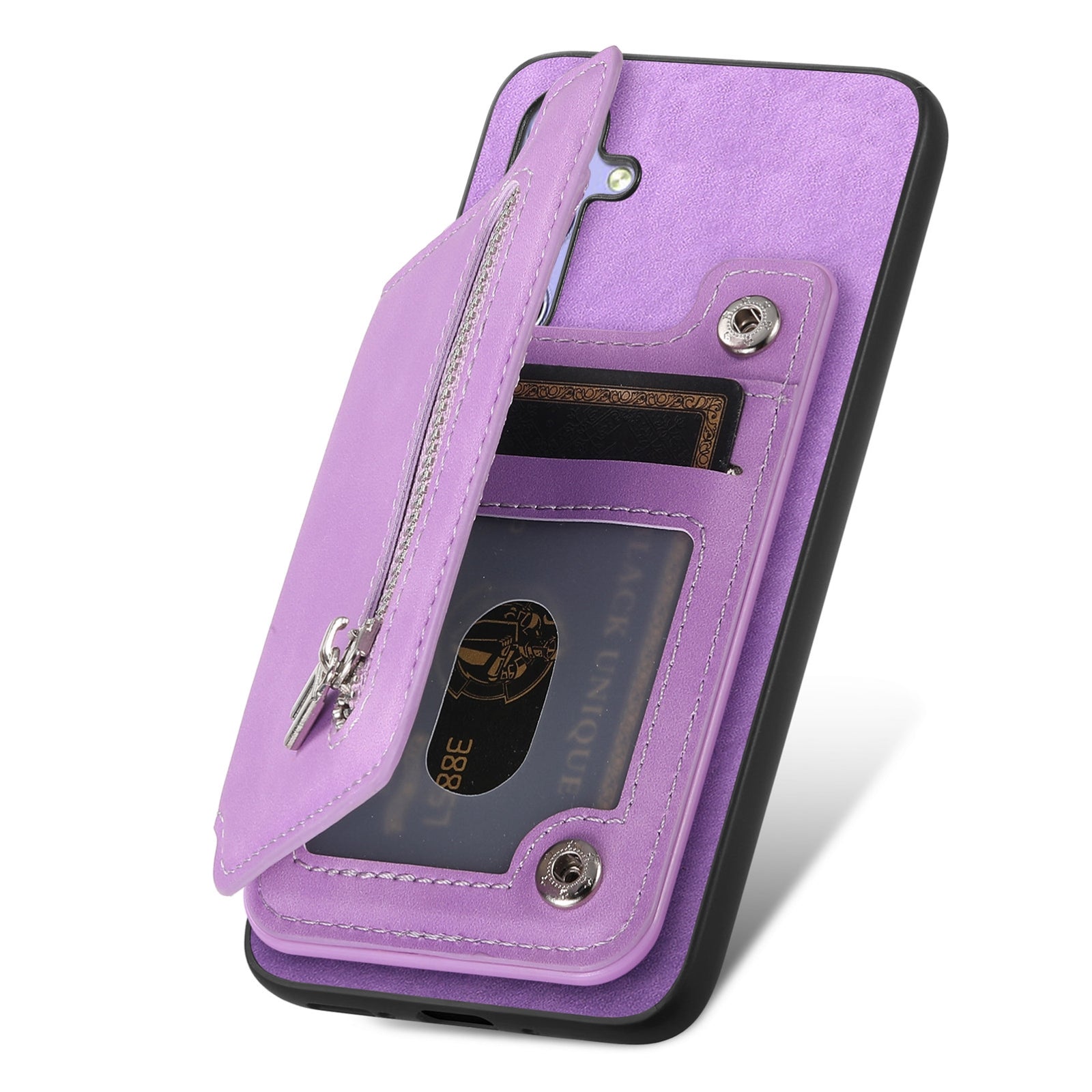 For Redmi 14C 4G Retro MagSafe Zipper Wallet Card Bag Back Phone Case(Purple)