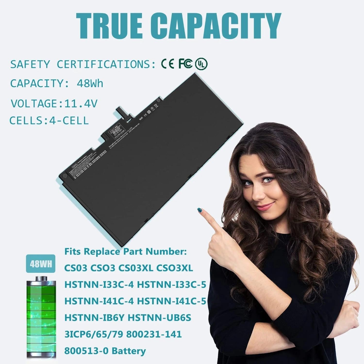 CS03XL 11.4V 46.5Wh Lap Batteries For HP Book 840G3 848G3 840G4 850G3 848G4 850G4