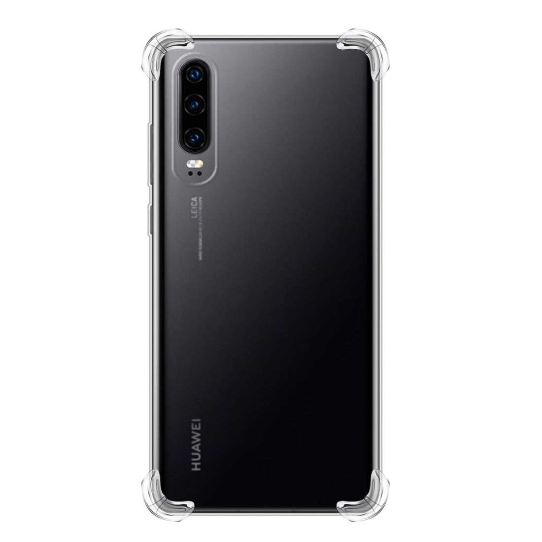 For Huawei P30 Four-Corner Anti-Drop Ultra-Thin Transparent TPU Phone Case(Transparent)