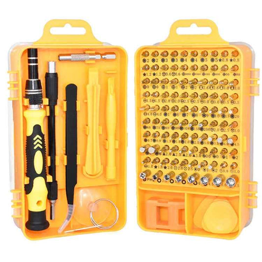 110 in 1 Magnetic Plum Screwdriver Mobile Phone Disassembly Repair Tool Yellow