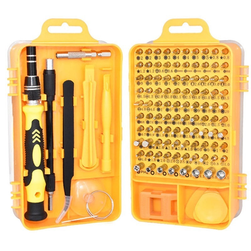 110 in 1 Magnetic Plum Screwdriver Mobile Phone Disassembly Repair Tool Yellow