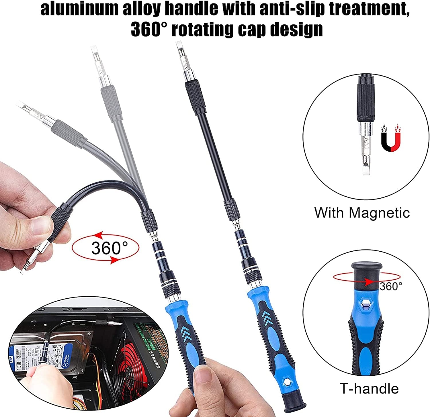 110 in 1 Magnetic Plum Screwdriver Mobile Phone Disassembly Repair Tool Blue