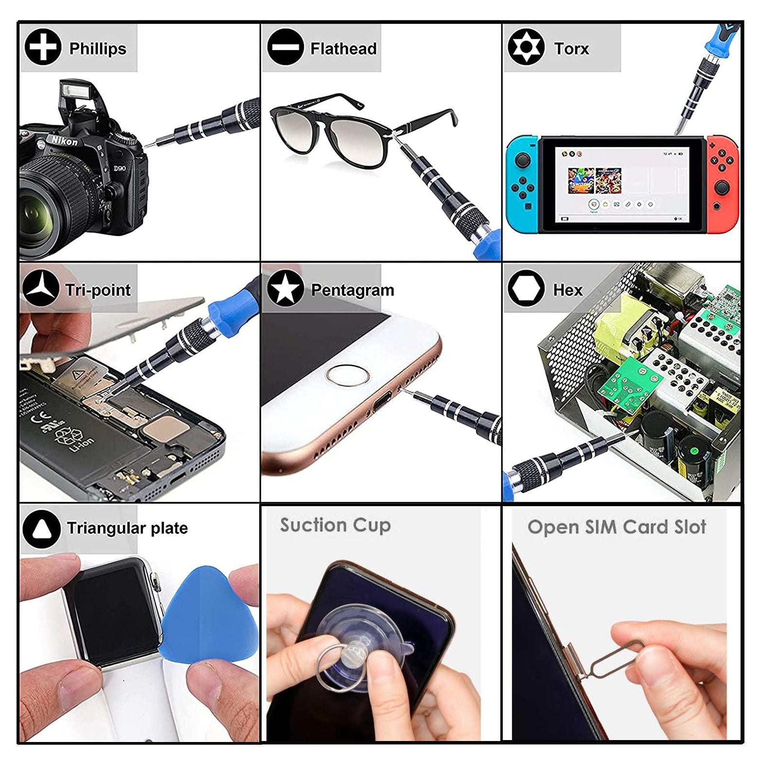 110 in 1 Magnetic Plum Screwdriver Mobile Phone Disassembly Repair Tool Blue