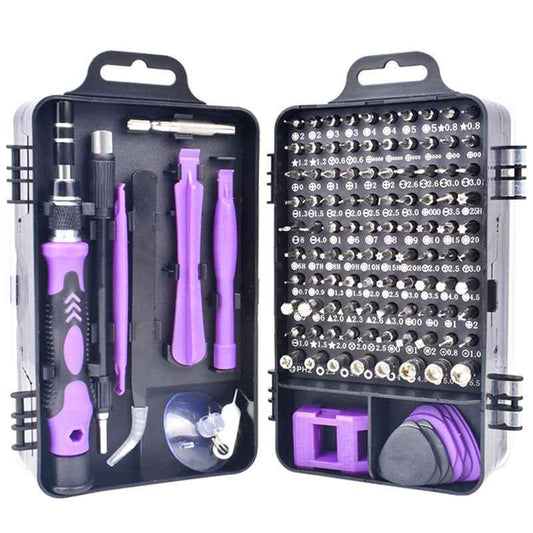 110 in 1 Magnetic Plum Screwdriver Mobile Phone Disassembly Repair Tool Purple