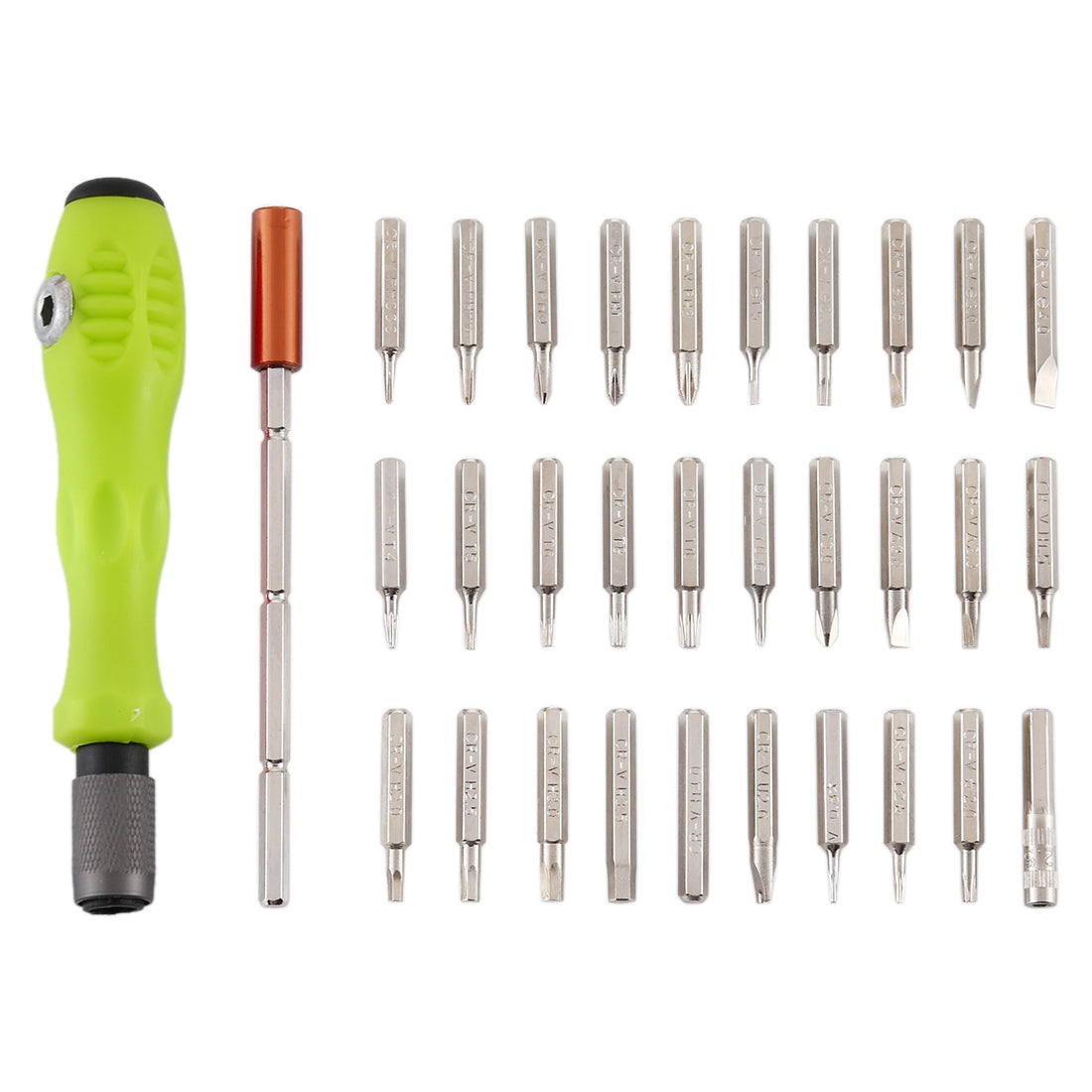 32-in-1 CRV Steel Mobile Phone Disassembly Repair Tool Multi-function Combination Screwdriver Set Gray Green