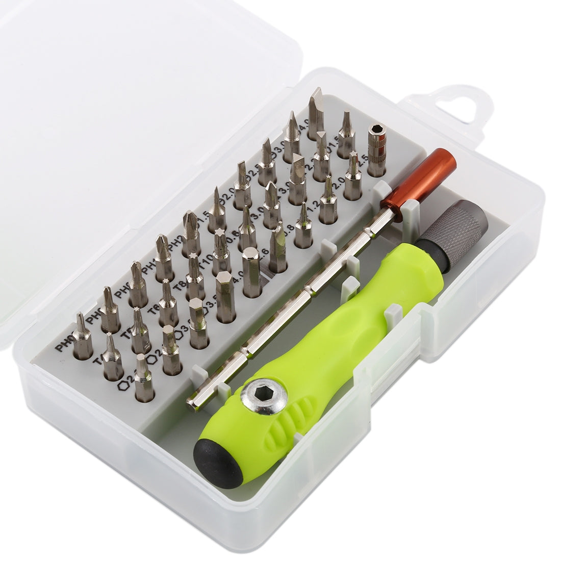32-in-1 CRV Steel Mobile Phone Disassembly Repair Tool Multi-function Combination Screwdriver Set Gray Green