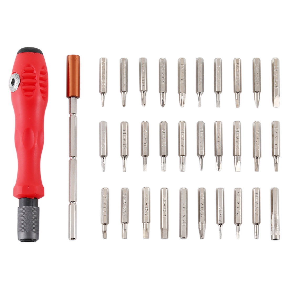 32-in-1 CRV Steel Mobile Phone Disassembly Repair Tool Multi-function Combination Screwdriver Set Red