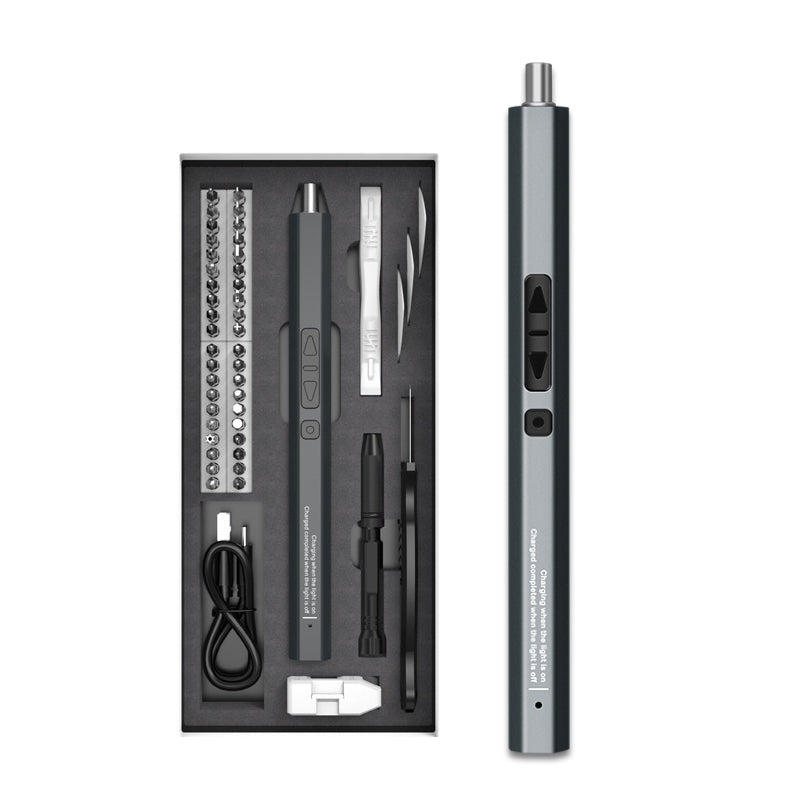 51 In 1 Rechargeable Mini Electric Screwdriver Set With 3LED Lighting Gray