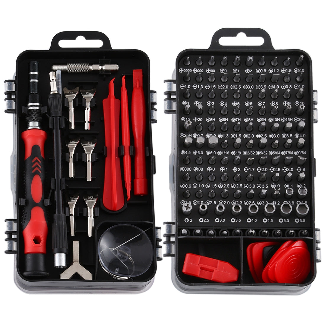 135 in 1 DIY Mobile Phone Disassembly Tool Clock Repair Multi-function Tool Screwdriver Set Black Red