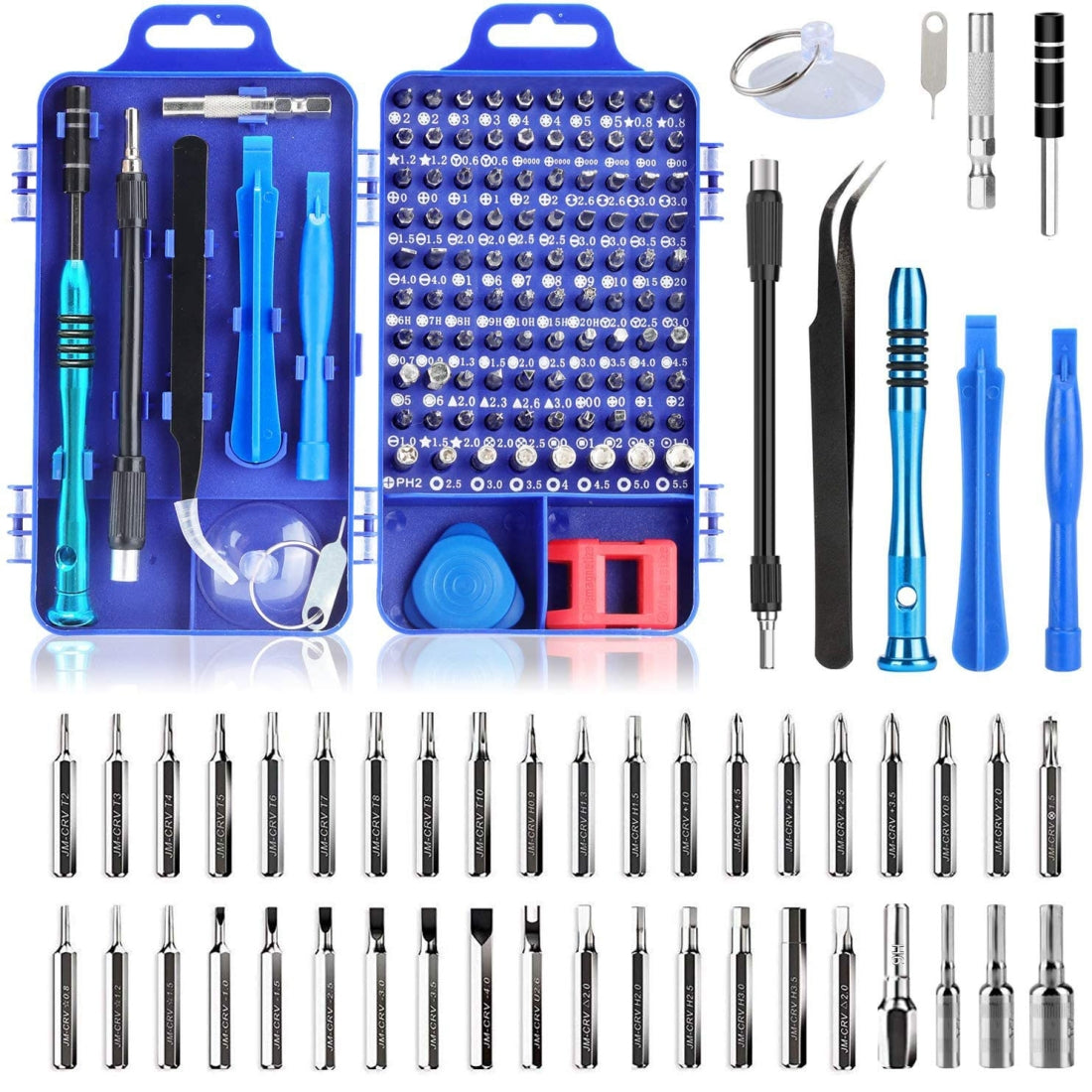 110 in 1 Watch Mobile Phone Disassembly Maintenance Tool Multi-function Chrome Vanadium Steel Screwdriver Set Blue