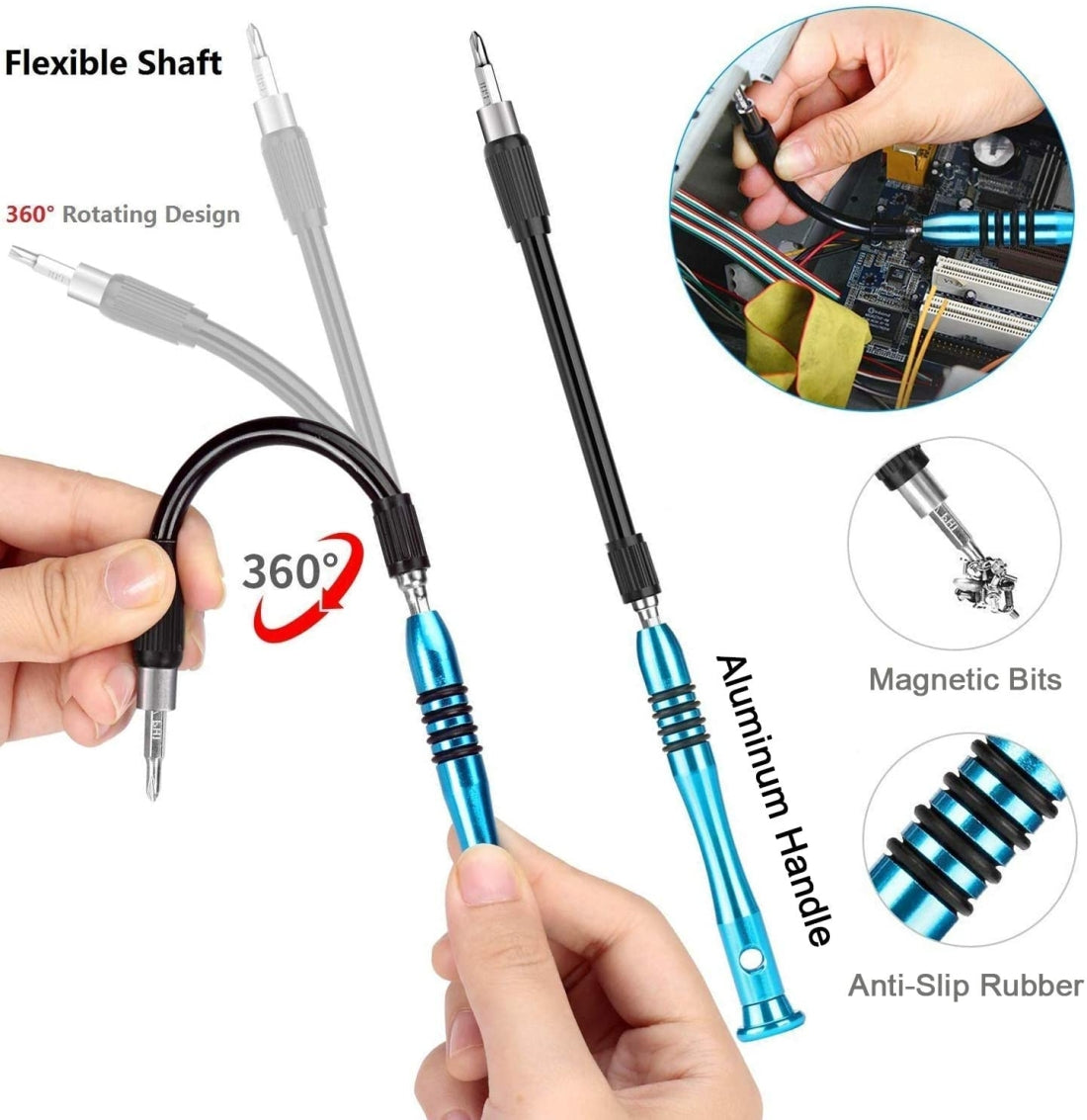 110 in 1 Watch Mobile Phone Disassembly Maintenance Tool Multi-function Chrome Vanadium Steel Screwdriver Set Blue