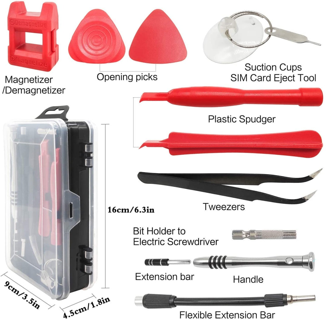 110 in 1 Watch Mobile Phone Disassembly Maintenance Tool Multi-function Chrome Vanadium Steel Screwdriver Set Black Red