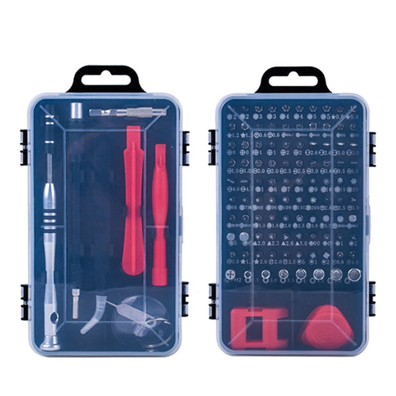 110 in 1 Watch Mobile Phone Disassembly Maintenance Tool Multi-function Chrome Vanadium Steel Screwdriver Set Black Red