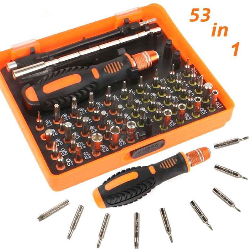 53 in 1 Multi-Function Chrome Vanadium Steel Glasses Screw Hardware Tool Orange