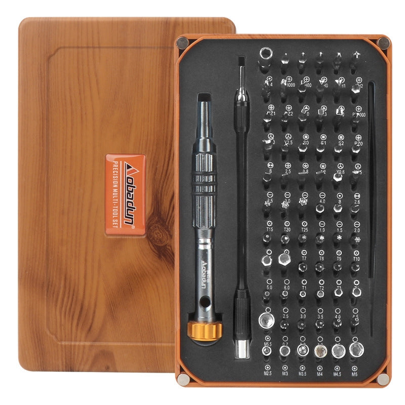 9801 68 In 1 Screwdriver Set Manual Batch Glasses Screwdriver Hardware Repair Tool Wood Grain Box