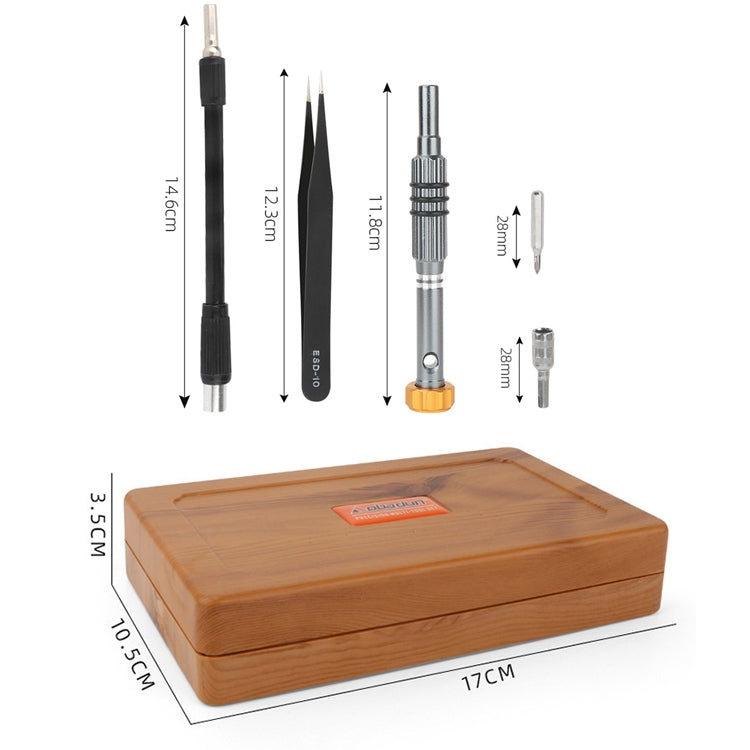 9801 68 In 1 Screwdriver Set Manual Batch Glasses Screwdriver Hardware Repair Tool Wood Grain Box