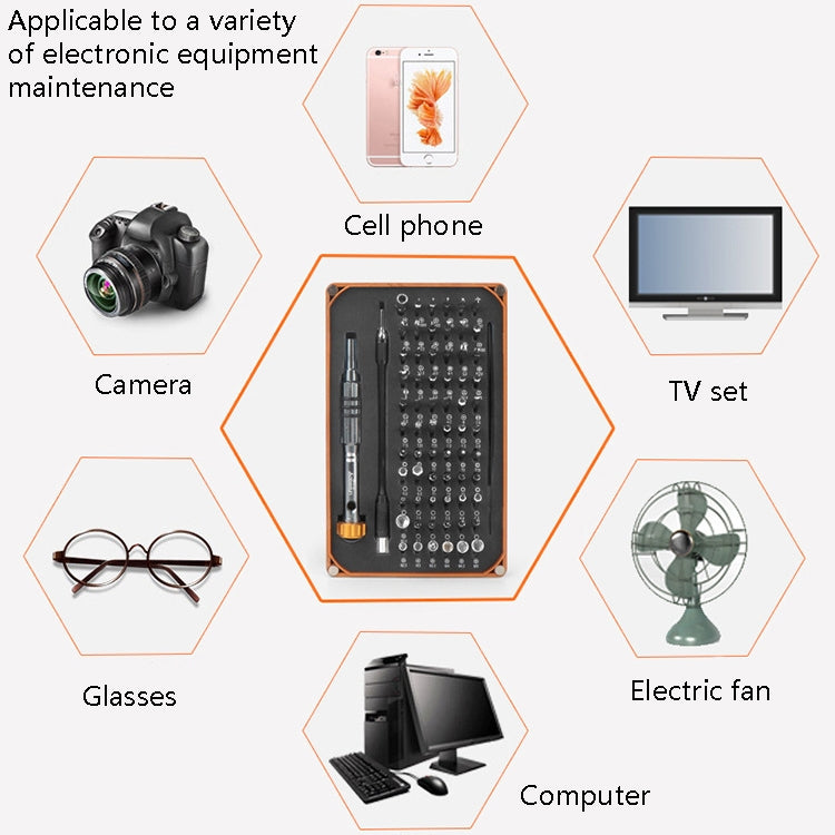 9801 68 In 1 Screwdriver Set Manual Batch Glasses Screwdriver Hardware Repair Tool Wood Grain Box