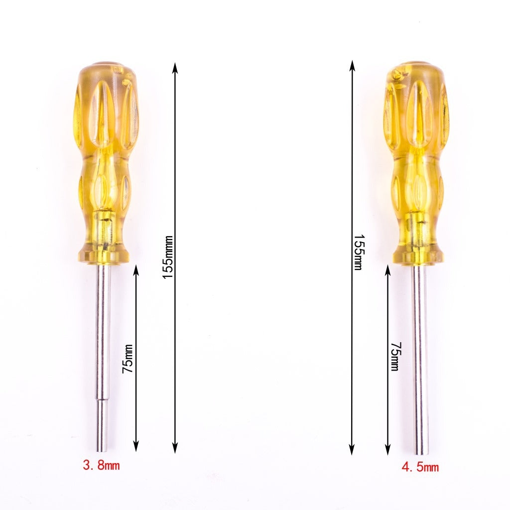 4 PCS Disassembly Tool Screwdriver Sleeve Applicable For Nintendo N64 / SFC / GB / NES / NGC Transparent Yellow 3.8mm